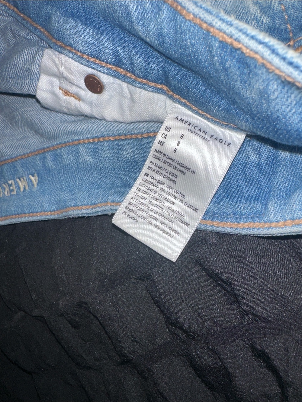 American Eagle Outfitters Light Blue Denim Patchwork Shorts sz 8 - Picture 4 of 5